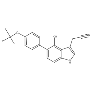 4-Hydroxy-5-(4-(trifluoromethoxy)phenyl)indole-3-acetonitrile结构式