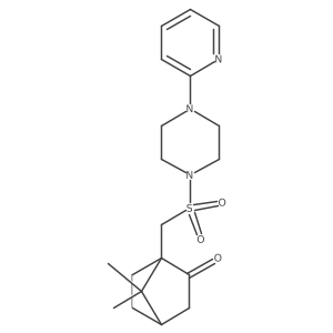 7,7-Dimethyl-1-(((4-(2-pyridyl)piperazinyl)sulfonyl)methyl)bicyclo[2.2.1]heptan-2-one结构式