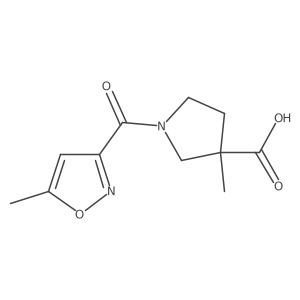 3-Methyl-1-(5-methylisoxazole-3-carbonyl)pyrrolidine-3-carboxylic acid结构式