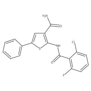 2-(2-Chloro-6-fluorobenzamido)-5-phenylthiophene-3-carboxamide Structure