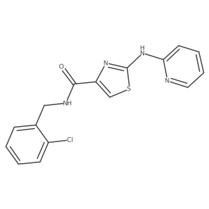N-(2-chlorobenzyl)-2-(pyridin-2-ylamino)thiazole-4-carboxamide结构式