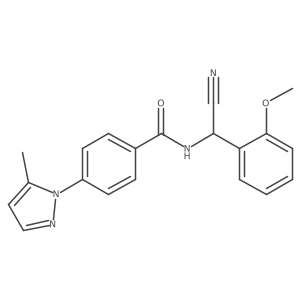 N-[cyano(2-methoxyphenyl)methyl]-4-(5-methyl-1H-pyrazol-1-yl)benzamide Structure