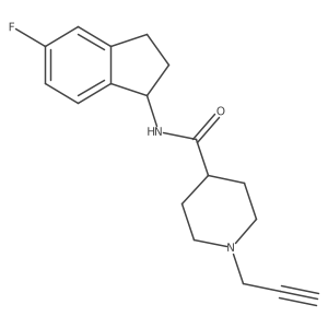 N-(5-fluoro-2,3-dihydro-1H-inden-1-yl)-1-(prop-2-yn-1-yl)piperidine-4-carboxamide Structure