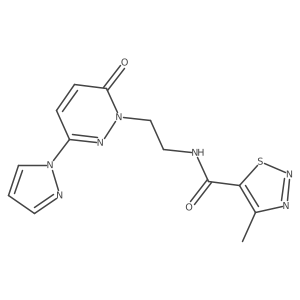 4-methyl-N-(2-(6-oxo-3-(1H-pyrazol-1-yl)pyridazin-1(6H)-yl)ethyl)-1,2,3-thiadiazole-5-carboxamide Structure