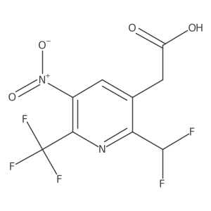 2-(Difluoromethyl)-5-nitro-6-(trifluoromethyl)pyridine-3-acetic acid结构式
