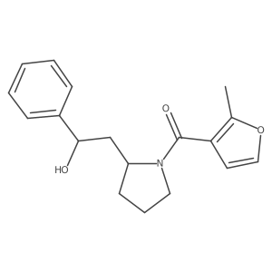 2-[1-(2-Methylfuran-3-carbonyl)pyrrolidin-2-yl]-1-phenylethan-1-ol结构式