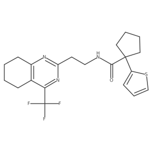 1-(thiophen-2-yl)-N-(2-(4-(trifluoromethyl)-5,6,7,8-tetrahydroquinazolin-2-yl)ethyl)cyclopentanecarboxamide Structure