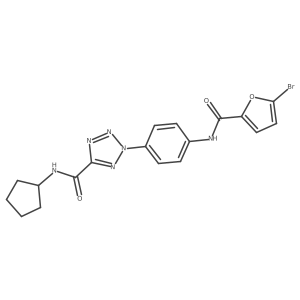 2-(4-(5-bromofuran-2-carboxamido)phenyl)-N-cyclopentyl-2H-tetrazole-5-carboxamide结构式