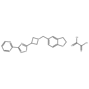 5-(1-((2,3-Dihydrobenzofuran-5-yl)methyl)azetidin-3-yl)-3-(pyrimidin-2-yl)-1,2,4-oxadiazole oxalate结构式