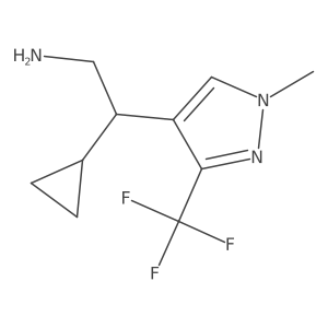 2-Cyclopropyl-2-(1-methyl-3-(trifluoromethyl)-1H-pyrazol-4-yl)ethanamine Structure