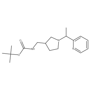 Tert-butyl ((1-(1-(pyridin-2-yl)ethyl)pyrrolidin-3-yl)methyl)carbamate结构式