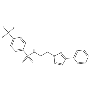 N-(2-(3-(pyridin-4-yl)-1H-pyrazol-1-yl)ethyl)-4-(trifluoromethyl)benzenesulfonamide结构式