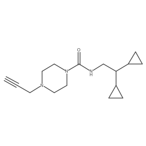N-(2,2-Dicyclopropylethyl)-4-prop-2-ynylpiperazine-1-carboxamide结构式