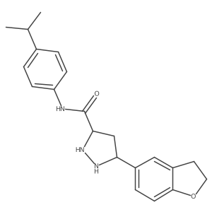 5-(2,3-dihydro-1-benzofuran-5-yl)-N-(4-propan-2-ylphenyl)pyrazolidine-3-carboxamide Structure