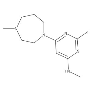 N,2-dimethyl-6-(4-methyl-1,4-diazepan-1-yl)pyrimidin-4-amine结构式