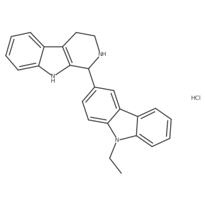 9-ethyl-3-{1H,2H,3H,4H,9H-pyrido[3,4-b]indol-1-yl}-9H-carbazole hydrochloride结构式