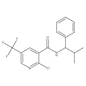 2-chloro-N-(2-methyl-1-phenylpropyl)-5-(trifluoromethyl)pyridine-3-carboxamide结构式