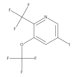 5-Iodo-3-(trifluoromethoxy)-2-(trifluoromethyl)pyridine Structure