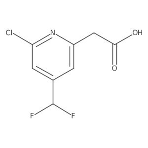 2-(6-Chloro-4-(difluoromethyl)pyridin-2-yl)acetic acid结构式
