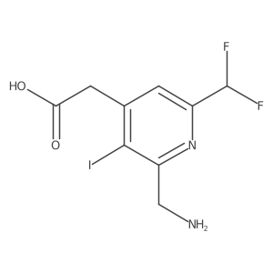 2-(Aminomethyl)-6-(difluoromethyl)-3-iodopyridine-4-acetic acid Structure