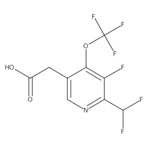 2-(Difluoromethyl)-3-fluoro-4-(trifluoromethoxy)pyridine-5-acetic acid结构式