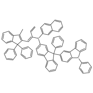 N-[1-(3-methyl-1,1-diphenylinden-2-yl)buta-1,3-dien-2-yl]-N-naphthalen-2-yl-9-phenyl-9-(9-phenylcarbazol-3-yl)fluoren-2-amine结构式