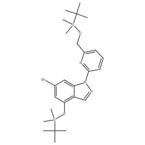 6-Bromo-4-((tert-butyldimethylsilyl)oxy)-1-(6-(((tert-butyldimethylsilyl)oxy)methyl)pyridin-2-yl)-1H-indazole Structure