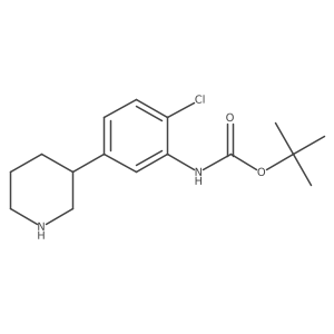 tert-butyl N-[2-chloro-5-(piperidin-3-yl)phenyl]carbamate结构式
