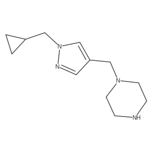 1-((1-(cyclopropylmethyl)-1H-pyrazol-4-yl)methyl)piperazine Structure