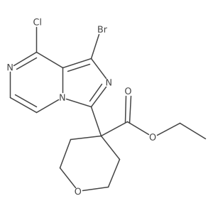 4-(1-Bromo-8-chloroimidazo[1,5-a]pyrazin-3-yl)tetrahydro-2h-pyran-4-carboxylic acid ethyl ester结构式