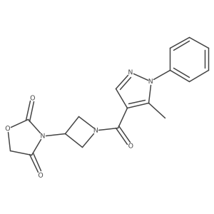 3-(1-(5-methyl-1-phenyl-1H-pyrazole-4-carbonyl)azetidin-3-yl)oxazolidine-2,4-dione结构式