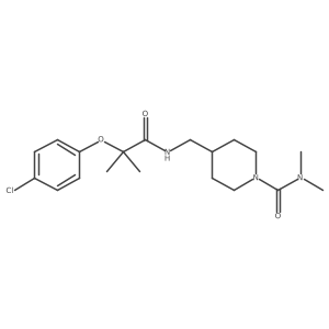 4-((2-(4-chlorophenoxy)-2-methylpropanamido)methyl)-N,N-dimethylpiperidine-1-carboxamide结构式
