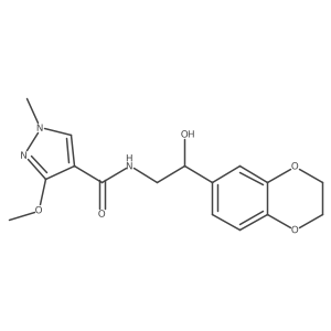 N-(2-(2,3-dihydrobenzo[b][1,4]dioxin-6-yl)-2-hydroxyethyl)-3-methoxy-1-methyl-1H-pyrazole-4-carboxamide Structure