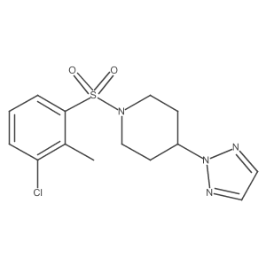 1-((3-chloro-2-methylphenyl)sulfonyl)-4-(2H-1,2,3-triazol-2-yl)piperidine结构式
