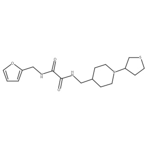 N1-(furan-2-ylmethyl)-N2-((1-(tetrahydrothiophen-3-yl)piperidin-4-yl)methyl)oxalamide结构式