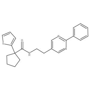N-(2-(2-phenylpyrimidin-5-yl)ethyl)-1-(thiophen-2-yl)cyclopentanecarboxamide Structure