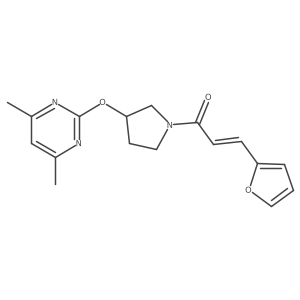 (E)-1-(3-((4,6-dimethylpyrimidin-2-yl)oxy)pyrrolidin-1-yl)-3-(furan-2-yl)prop-2-en-1-one结构式