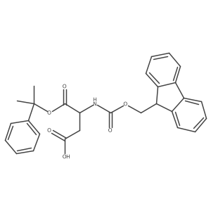 (S)-3-((((9H-fluoren-9-yl)methoxy)carbonyl)amino)-4-oxo-4-((2-phenylpropan-2-yl)oxy)butanoic acid Structure
