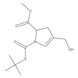 1-(Tert-butyl) 2-methyl (S)-4-(hydroxymethyl)-2,3-dihydro-1H-pyrrole-1,2-dicarboxylate Structure