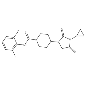 4-(3-cyclopropyl-2,4-dioxoimidazolidin-1-yl)-N-(2,6-difluorophenyl)piperidine-1-carboxamide Structure