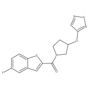 3-{[1-(5-Fluoro-1-benzothiophene-2-carbonyl)pyrrolidin-3-yl]oxy}-1,2,5-thiadiazole Structure