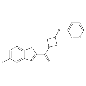 N-[1-(5-fluoro-1-benzothiophene-2-carbonyl)azetidin-3-yl]pyridazin-3-amine结构式