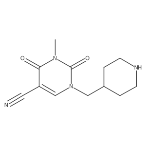 3-Methyl-2,4-dioxo-1-(piperidin-4-ylmethyl)-1,2,3,4-tetrahydropyrimidine-5-carbonitrile Structure