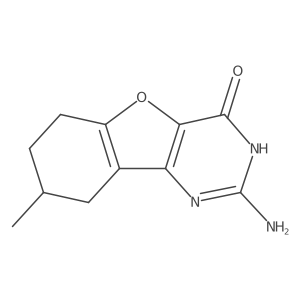 2-Amino-8-methyl-6,7,8,9-tetrahydrobenzofuro[3,2-D]pyrimidin-4(1H)-one结构式