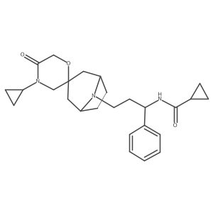 N-(3-((1R,5S)-4'-cyclopropyl-5'-oxo-8-azaspiro[bicyclo[3.2.1]octane-3,2'-morpholin]-8-yl)-1-phenylpropyl)cyclopropanecarboxamide Structure