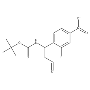 tert-butyl N-[(1S)-1-(2-fluoro-4-nitrophenyl)-3-oxopropyl]carbamate Structure