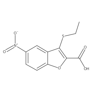 3-(Ethylsulfanyl)-5-nitro-1-benzofuran-2-carboxylic acid Structure