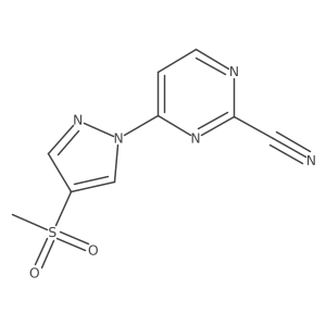 4-(4-methanesulfonyl-1H-pyrazol-1-yl)pyrimidine-2-carbonitrile结构式