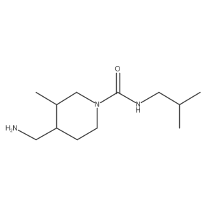 4-(aminomethyl)-3-methyl-N-(2-methylpropyl)piperidine-1-carboxamide结构式