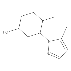 4-methyl-3-(5-methyl-1H-pyrazol-1-yl)cyclohexan-1-ol结构式
